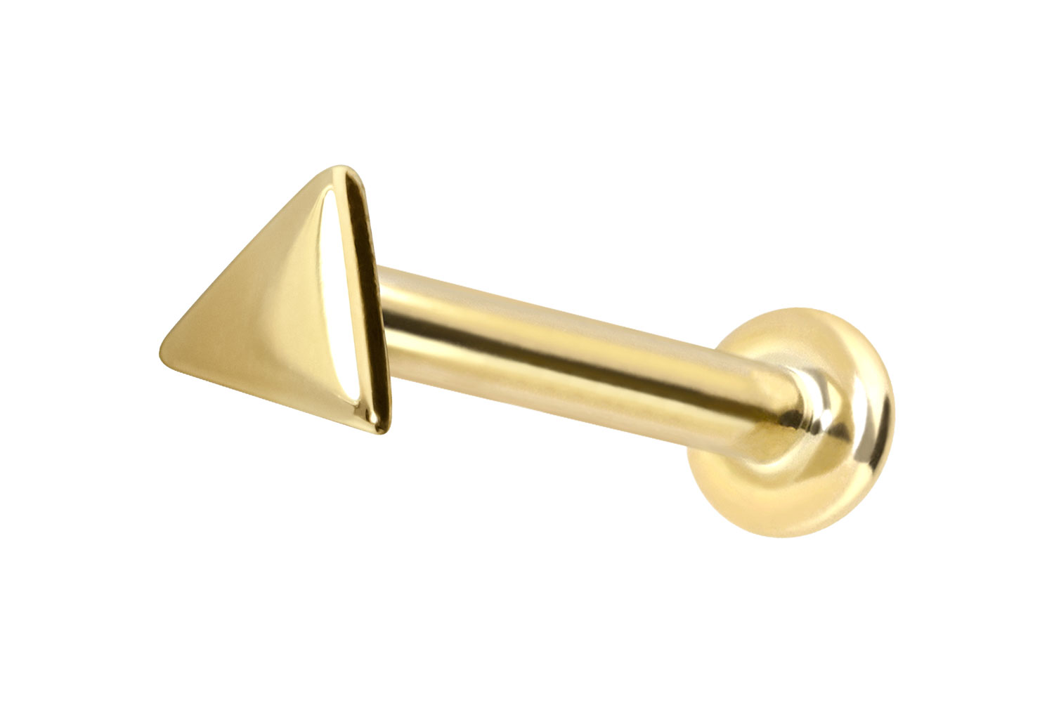 14 Karat Gold Labret Piercing mit Push Fit DREIECK